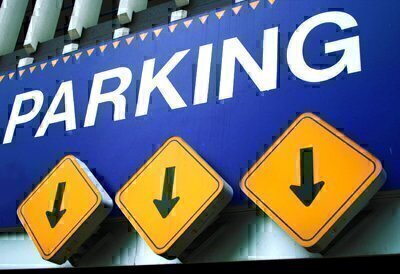 parking garage sign