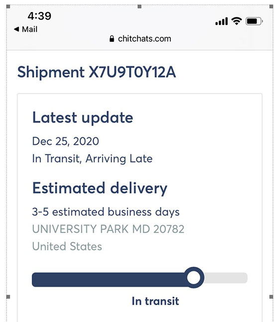 What happens if a package doesn't arrive?